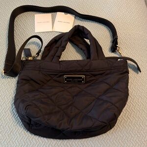 MARC JACOBS Mini Quilted Nylon Tote BLACK